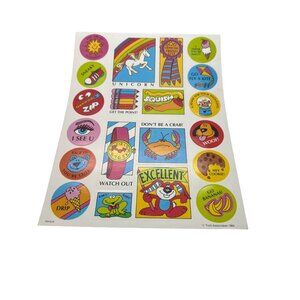 Vintage 1984 Troll Associates Sticker Sheet Fun Cartoon Graphics Don't Be Crab